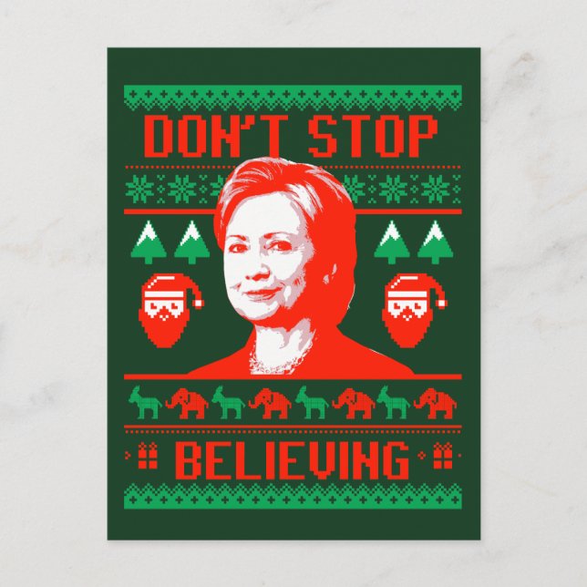 Postal Festiva Navidades de Hillary - No dejen de creer - (Anverso)