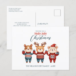 Postal Festiva Navidades de Holly Jolly