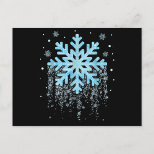 Postal Festiva Navidades de invierno con copos de nieve