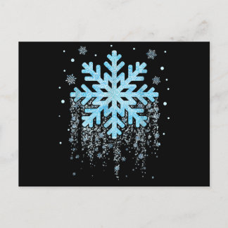 Postal Festiva Navidades de invierno con copos de nieve