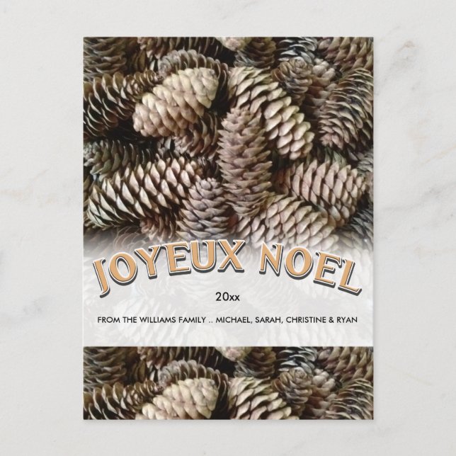 Postal Festiva Navidades de Joyeux Noel Personalizado de Cono de  (Anverso)