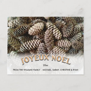 Postal Festiva Navidades de Joyeux Noel Personalizado de Cono de 
