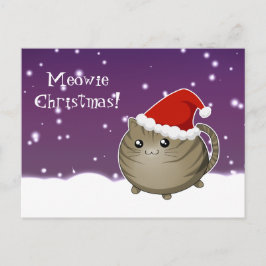 Postal Festiva Navidades de Kawaii gatito de gatito de tabby marr