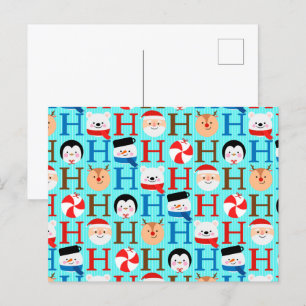 Postal Festiva Navidades de Kawaii Ho Ho