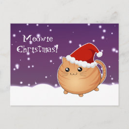 Postal Festiva Navidades de Kawaii naranja tabby kitty cat