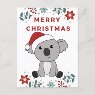 Postal Festiva Navidades de Koala Nieve Animales De Invierno Koal