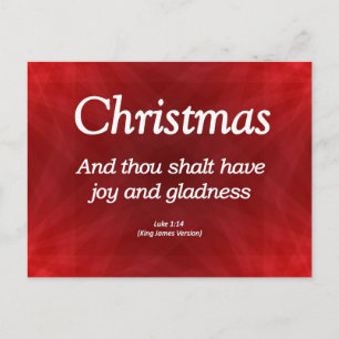 Postal Festiva Navidades de la alegría y la alegría Luke 1-14