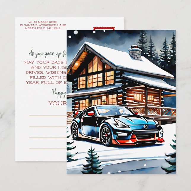 Postal Festiva Navidades de la edición JDM de las vacaciones de r (Anverso / Reverso)