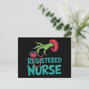 Postal Festiva Navidades de la enfermera Stethoscope Santa Elf