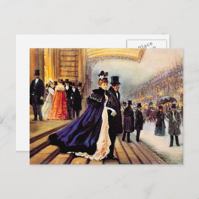 Postal Festiva Navidades de la escena vitícola parisina  (Anverso / Reverso)