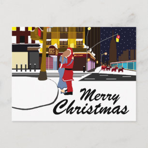 Postal Festiva Navidades de la estación de tren de Beso de Santa