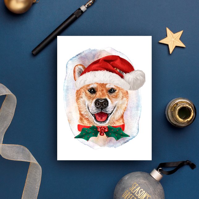 Postal Festiva Navidades De La Inu De Shiba Regalos Para Los Aman (Subido por el creador)