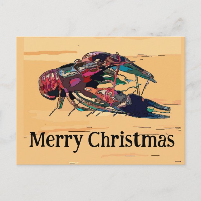 Postal Festiva Navidades de la langosta (Anverso)