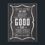 Postal Festiva Navidades de la lista de los mejores de Chalkboard<br><div class="desc">Graciosa postal para enviar a los Navidades,  hiciste la lista Buena de Santa</div>