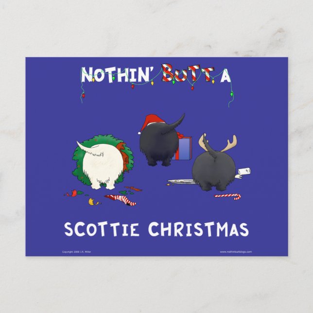 Postal Festiva Navidades De La Nada, Pero Una Escocia (Anverso)