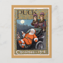 Postal Festiva Navidades de la portada de la revista Puck 1904