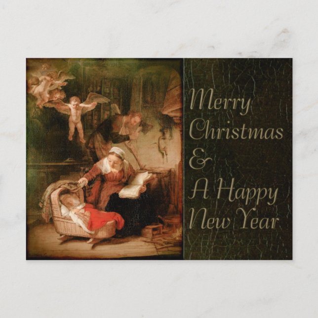 Postal Festiva Navidades de la Sagrada Familia Rembrandt CC0289 (Anverso)