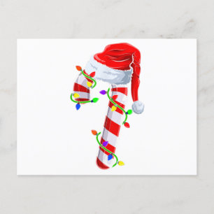 Postal Festiva Navidades de la tripulación de Candy Cane alumbran