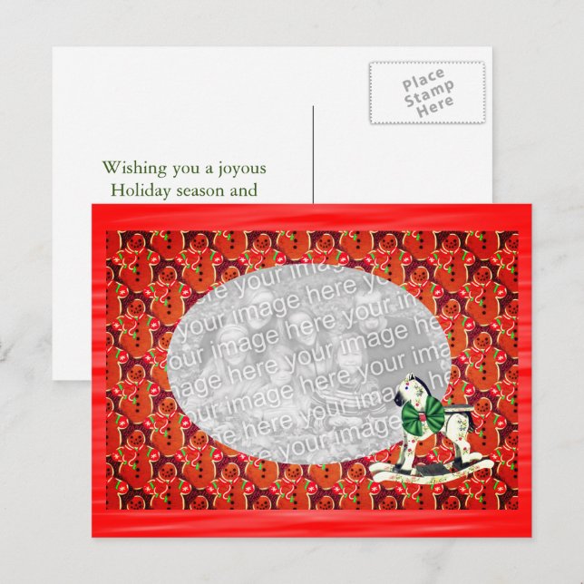 Postal Festiva Navidades de las cookies de Gingerbread Foto posta (Anverso / Reverso)