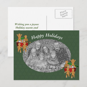 Postal Festiva Navidades de las cookies de Gingerbread Foto posta