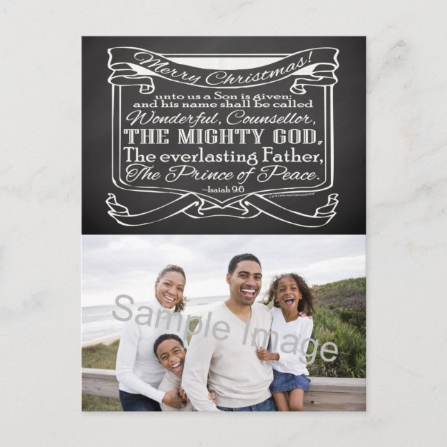 Postal Festiva Navidades de las Escrituras de Cartón (Anverso)