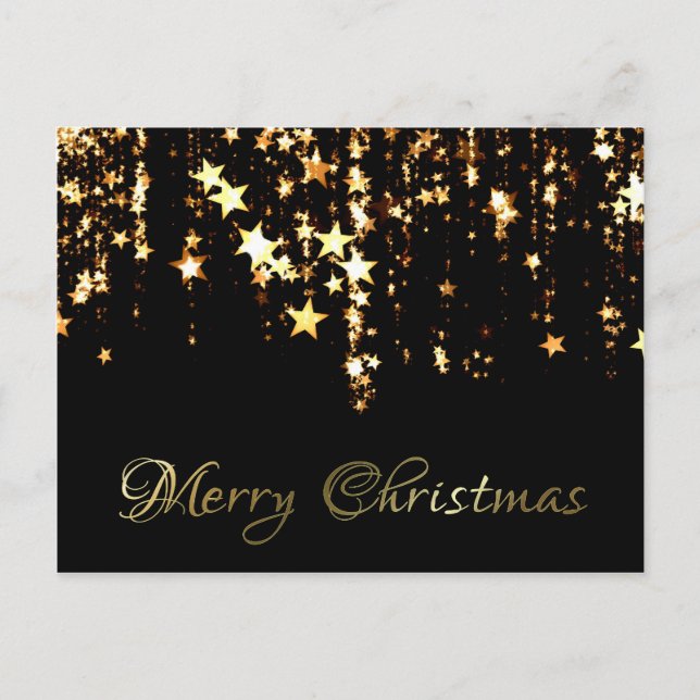 Postal Festiva Navidades de las estrellas del oro saludan la post (Anverso)