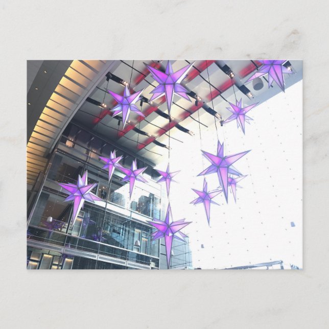 Postal Festiva Navidades de las Estrellas Púrpura en Columbus Cir (Anverso)