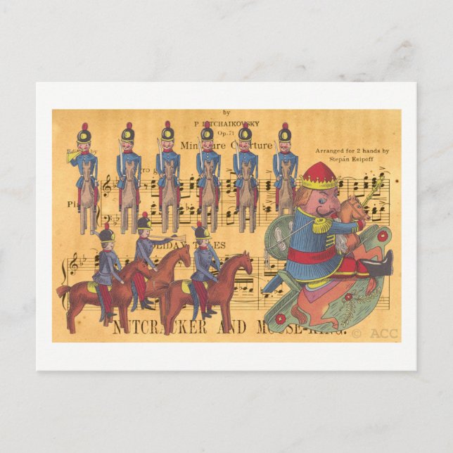 Postal Festiva Navidades de los soldados desnucleadores de Tchaik (Anverso)