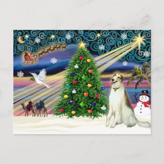 Postal Festiva Navidades de Magic Borzoi (Anverso)