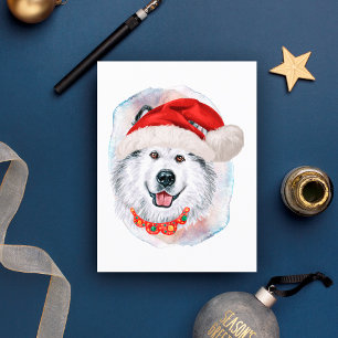 Postal Festiva Navidades de Malamute de Alaska regalos para los a