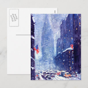 Postal Festiva Navidades de Manhattan Winter Scene.Bella Artes