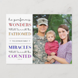 Postal Festiva Navidades de maravillas y milagros foto vacaciones