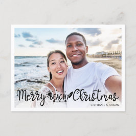Postal Festiva Navidades de Merry Beachy divertida foto de vacaci