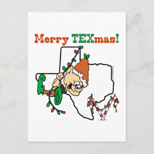 Postal Festiva Navidades de Merry Texmas