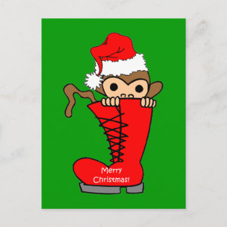 Postal Festiva navidades de monos