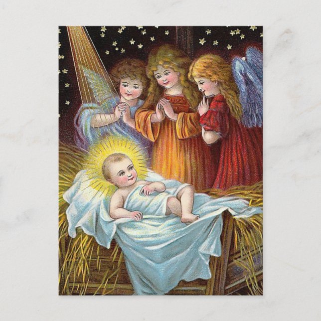 Postal Festiva navidades de "Natividad Escena" (Anverso)