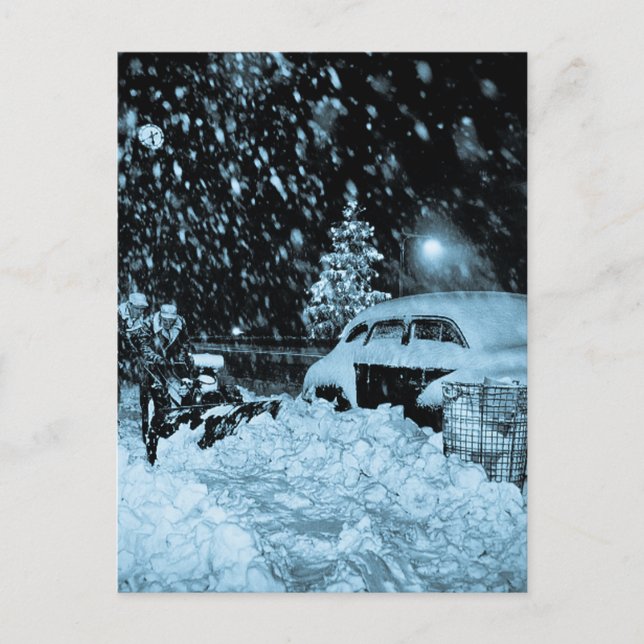 Postal Festiva Navidades de nieve en Nueva York (Anverso)