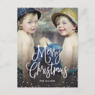 Postal Festiva Navidades de Nieve Felices Fiestas