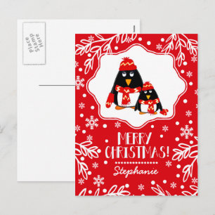 Postal Festiva Navidades de nombres personalizados de pequeños pi