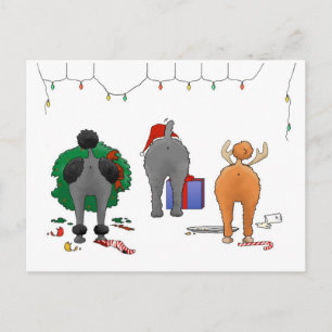 Postal Festiva Navidades De Nothin' Butt A Poodle