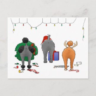 Postal Festiva Navidades De Nothin' Butt A Poodle