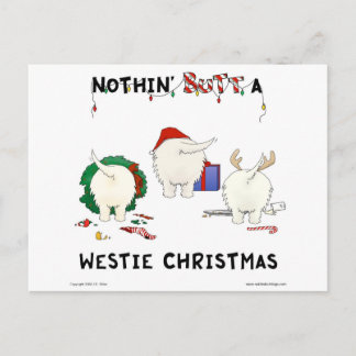 Postal Festiva Navidades De Nothin' Butt A Westie