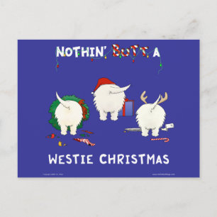 Postal Festiva Navidades De Nothin' Butt A Westie