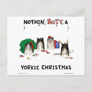 Postal Festiva Navidades de Nothin' Butt A Yorkie