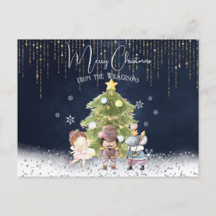 Postal Festiva Navidades de Nutcracker Cute Watercolor