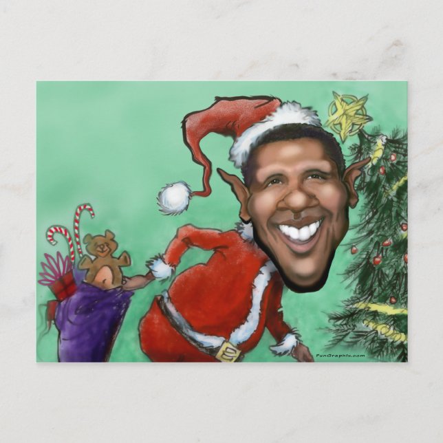 Postal Festiva Navidades de Obama (Anverso)