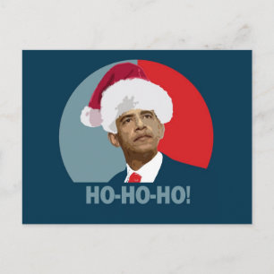 Postal Festiva Navidades de Obama Ho Ho Ho Ho