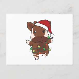 Postal Festiva Navidades de Okapi Animales de Invierno Holiday Ok