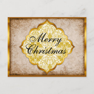 Postal Festiva Navidades de oro tradicionales