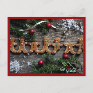Postal Festiva Navidades de pan de jengibre